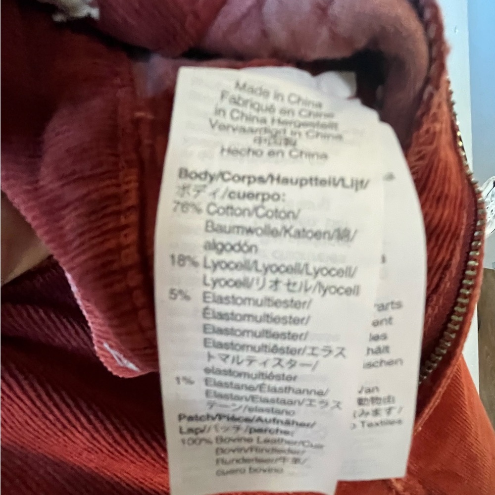 Madewell Burnt Orange High Rise Skinny Corduroy Pants - Picture 9 of 12